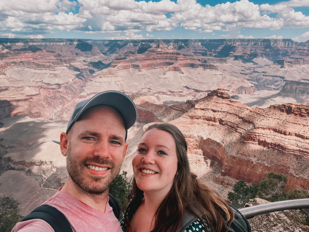 Jim en Quirine bij de Grand Canyon