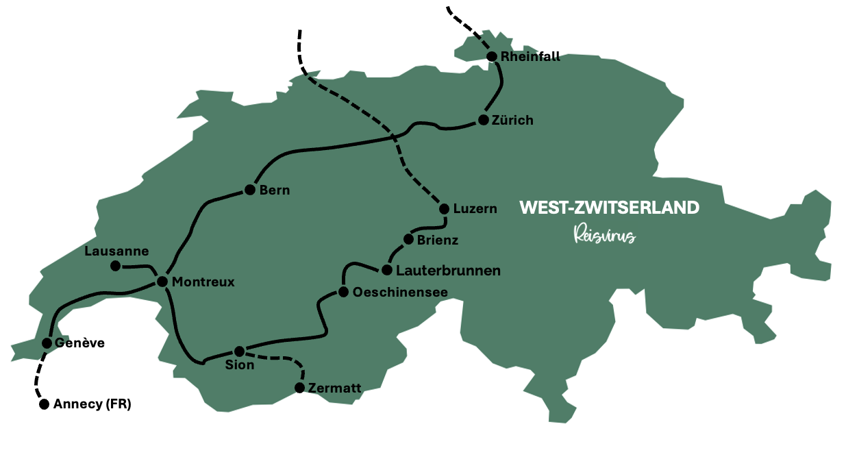 Kaart - West-Zwitserland