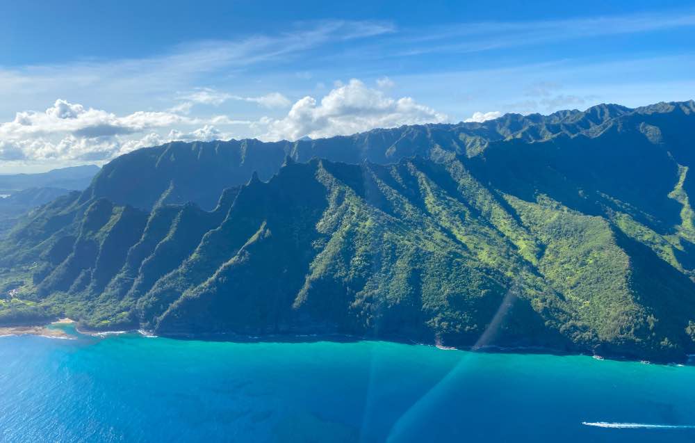 Helikoptervlucht over Napali Coast