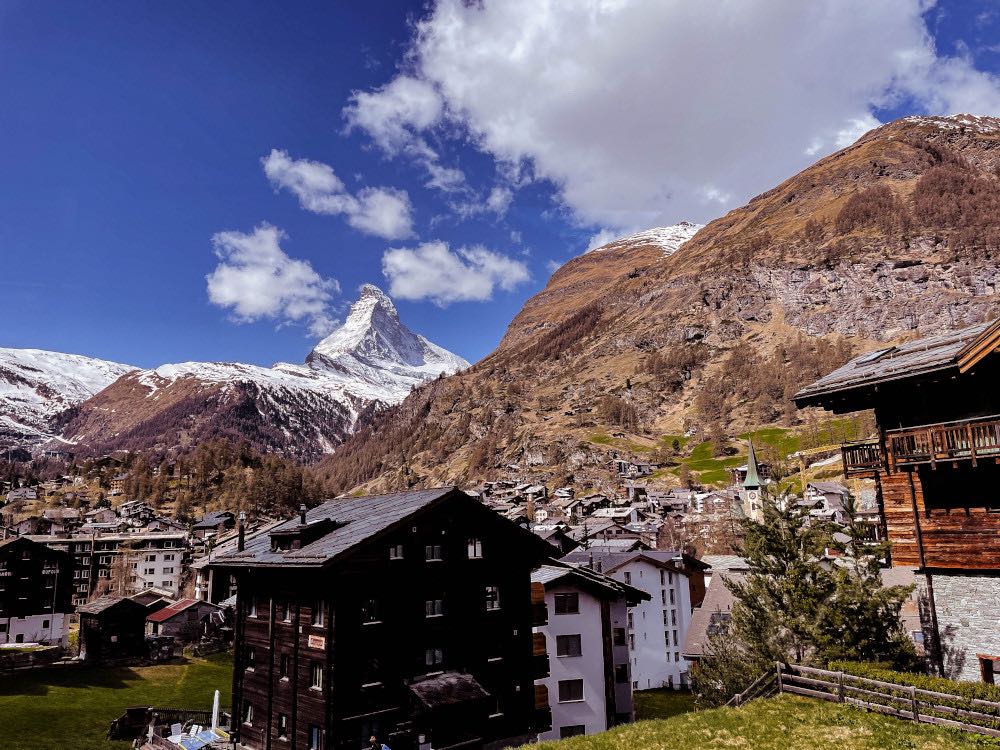 Uitzicht op Matterhorn vanuit Zermatt